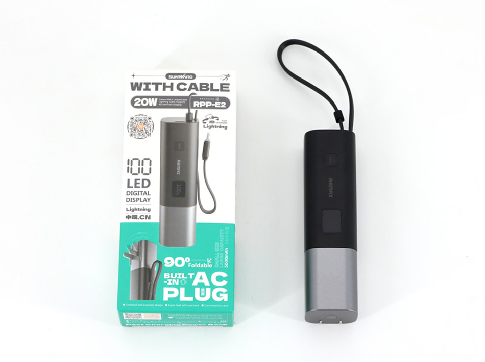 Remaxi laadija juhtmega 20W seinapistikuga 5000mAh, lennukivalmis, kompaktne ja kaasaskantav